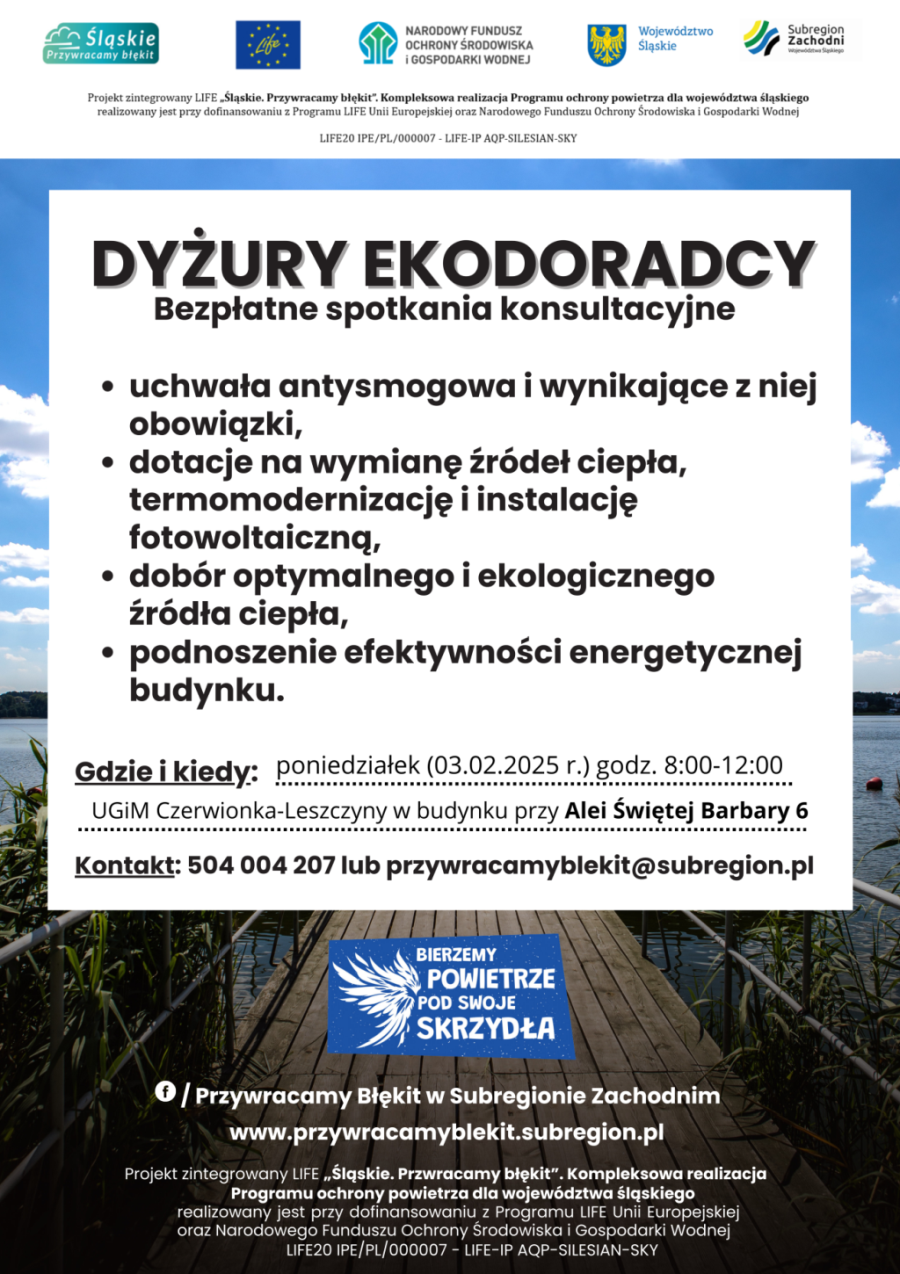 plakat informacyjny- dyżur ekodoradcy